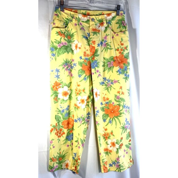 Lauren Ralph Lauren Pants - Lauren Ralph Lauren Yellow Floral Cotton Pants Size 6